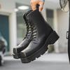 Ботинки Мартина мужские в британском стиле 2024 новые на толстой подошве тонкие ботинки Мартина черные весенне-осенние рабочие ботинки мужские 8119-J