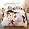Classic School Anime Printed Bedding Kit 3PCS Duvet Cover & 2 Pillow Covers Breathable Soft Linens Anime Fan Room Ornament