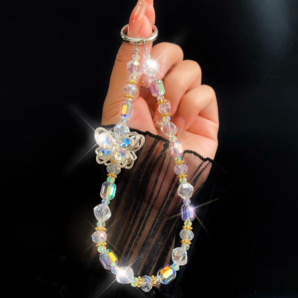 Women Fashion Wrist Short Hanging Rope Luxury Phone Lanyard Cute Hand-beaded Pendant Gifts