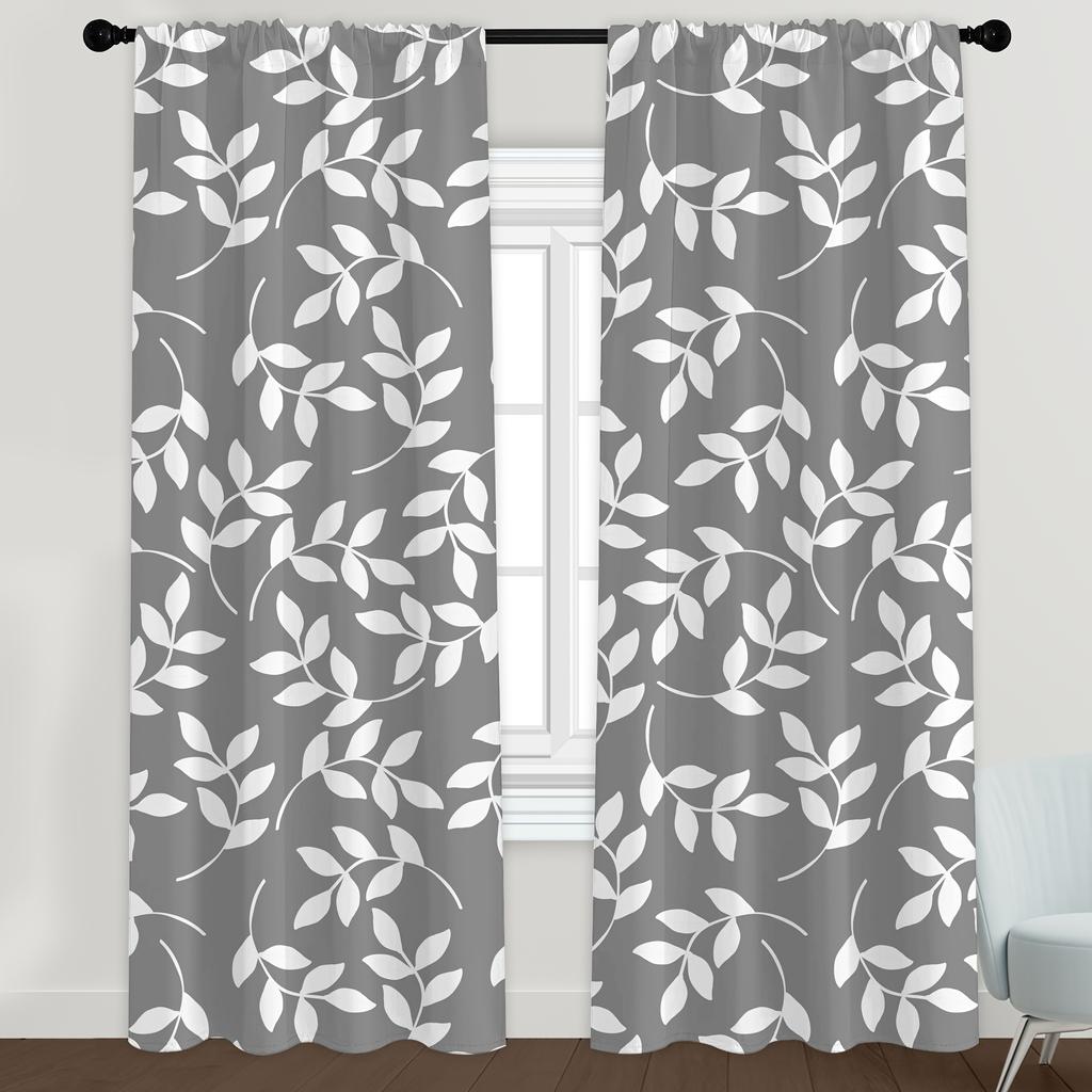 2pcs Sunflower Pattern Curtains, Rod Pocket Decorative Window Drapes Window Treatments For Bedroom Living Room Home Decoration