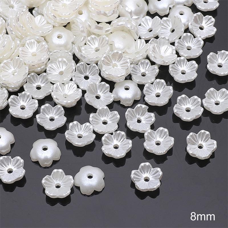 Handmade ABS Imitation Pearl Spacer Beads: Petal Design for DIY Bracelets, Necklaces, Earrings, and Clothing