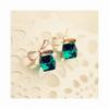 Fashion Gold Color Bowknot Cube Crystal Earrings for Women - Elegant Drop & Dangle Square Bow Earrings
