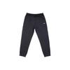 Li Ning Logo Print Solid Color Slim Fit Fleece Knit Sports Pants Men Bottoms Black AKLQ975-1