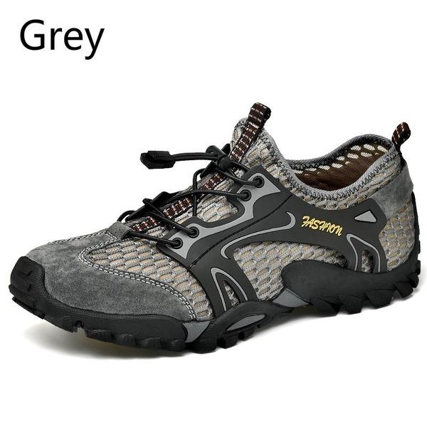Уличная мужская дышащая походная обувь, обувь для скалолазания, обувь цвета морской волны, мужская быстросохнущая обувь для воды, легкая повседневная треккинговая обувь с сеткой