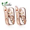 MINTHA Flower Clip Earrings Trendy Rose Gold Color Wedding Daily Fashion Jewelry Earrings For Women Office Jewerly