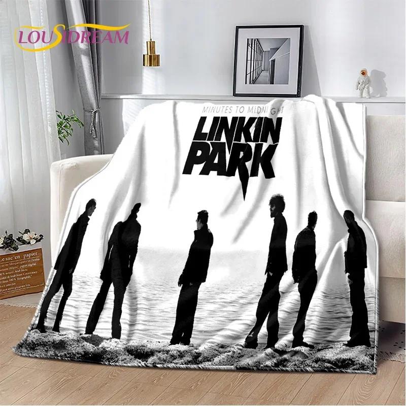 Retro Rock Band 3D L-Linkin-Park Soft Blankets,Keep Warm Throw Blanket Comfortable Blanket for Picnic Beds Sofa Home Bedroom Kid
