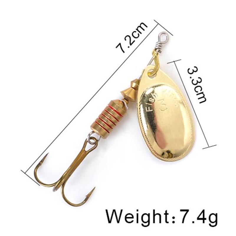 FISH KING Spinner Bait 3,9 г, 4,6 г, 7,4 г, 10,8 г, 15 г, приманки для ложки, металлические приманки для щуки с тройными крючками, искусственная приманка для окуня, рыболовная приманка