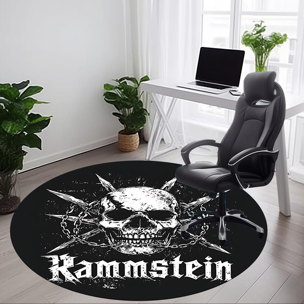 1 шт. Круглый ковер Rammstein Metal Death Office, Коврик для помещений, Подходит для офиса, спальни, гостиной, домашнего декора, Декор комнаты a0926107