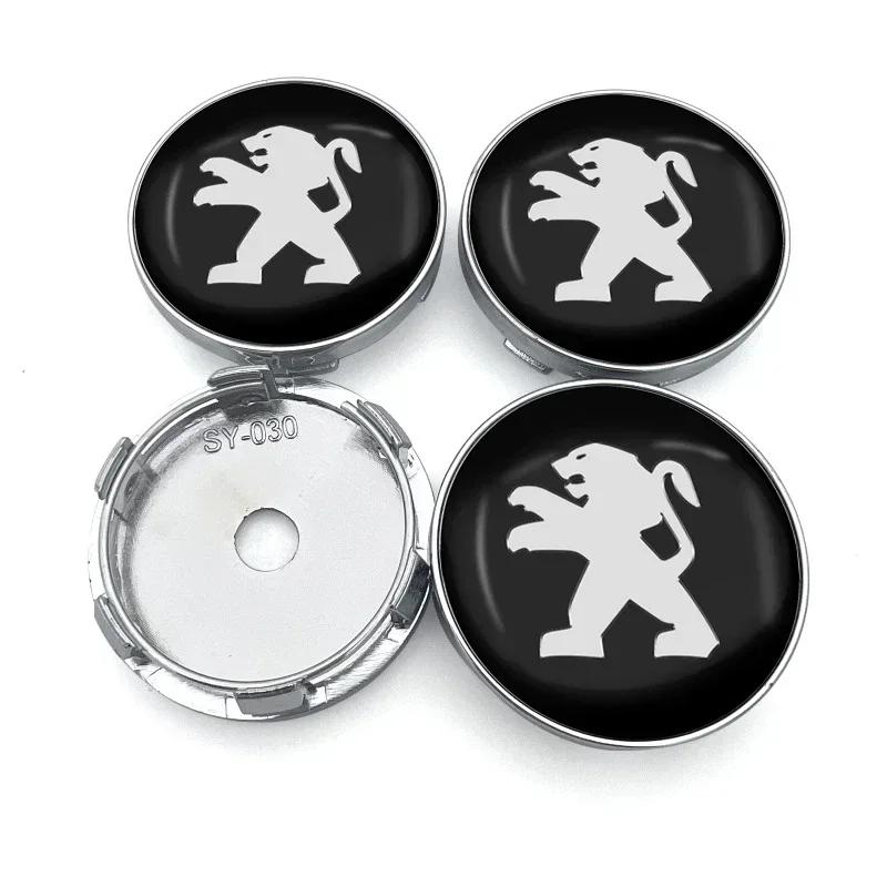4pc 56/60mm Car Wheel Center Covers Badge Hub Cap Accessories For Peugeot 206 307 308 3008 207 208 407 508 2008 5008 107 106 205