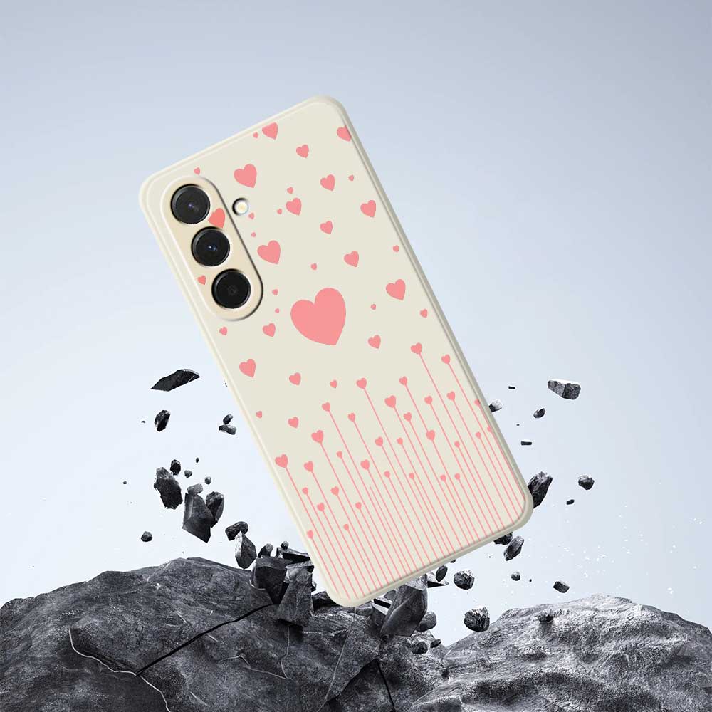 For Samsung Galaxy A36 5G Case Pink Love Pattern Printing Straight Edge TPU Phone Back Cover