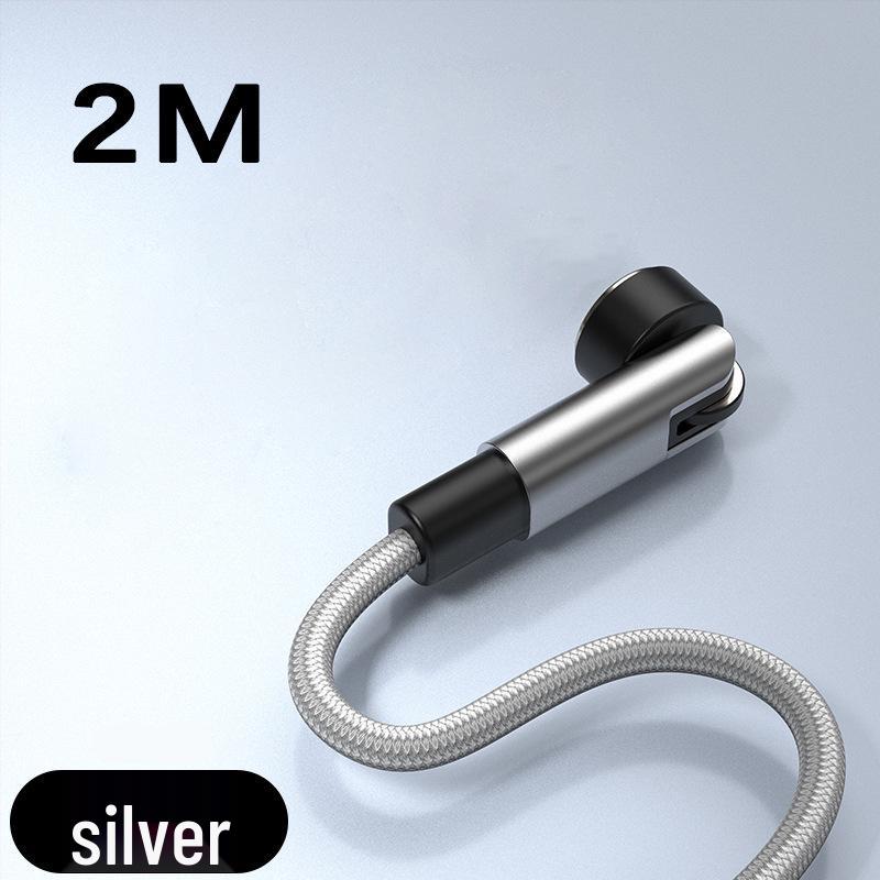 Магнитный кабель USB-C/Android на 7 контактов 3A для быстрой зарядки 540° с поворотным изгибом