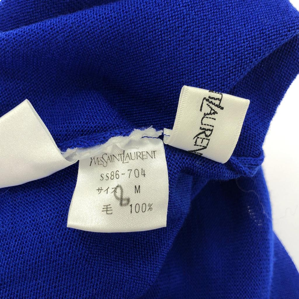 Yves Saint Laurent 90-е 100% шерсть, вышивка старого логотипа Лонгслив с воротником-стойкой Женский Б/У