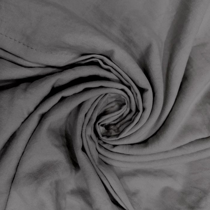 Parure housse de couette en microfibre lavée 240x220 cm BOHEME gris, par Soleil d'Ocre