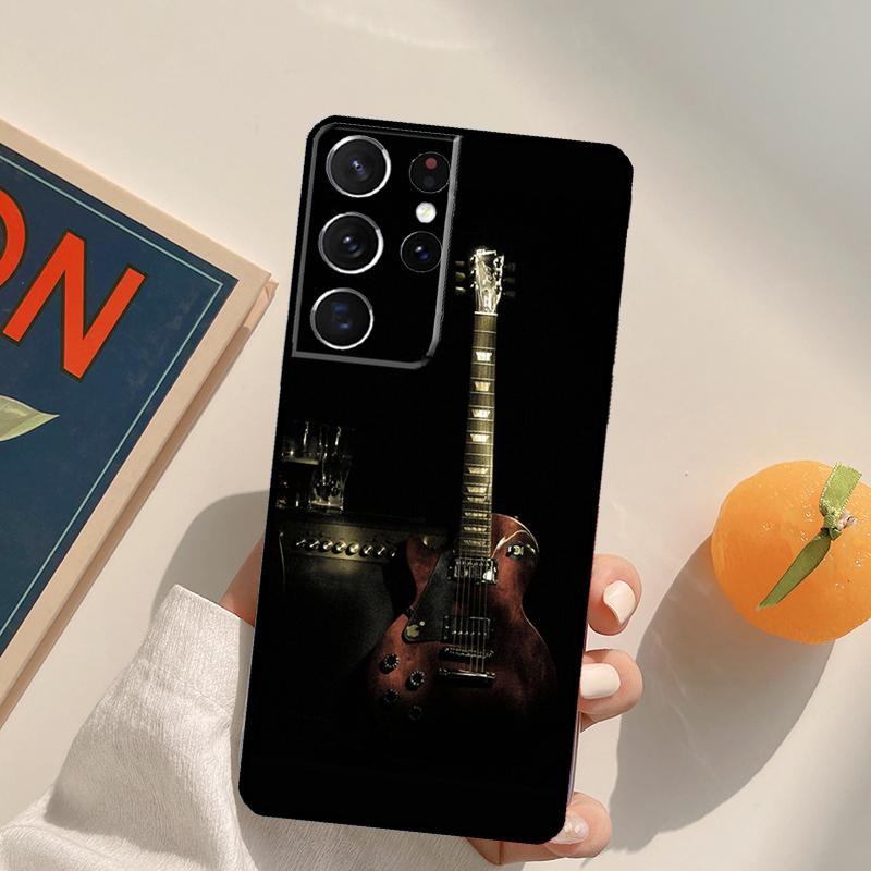 Rock Music Instrument Guitar Phone Case For Samsung Galaxy S22 S23 S21 S20 FE Ultra S8 S9 S10 Plus Note 10 20 Ultra Cover