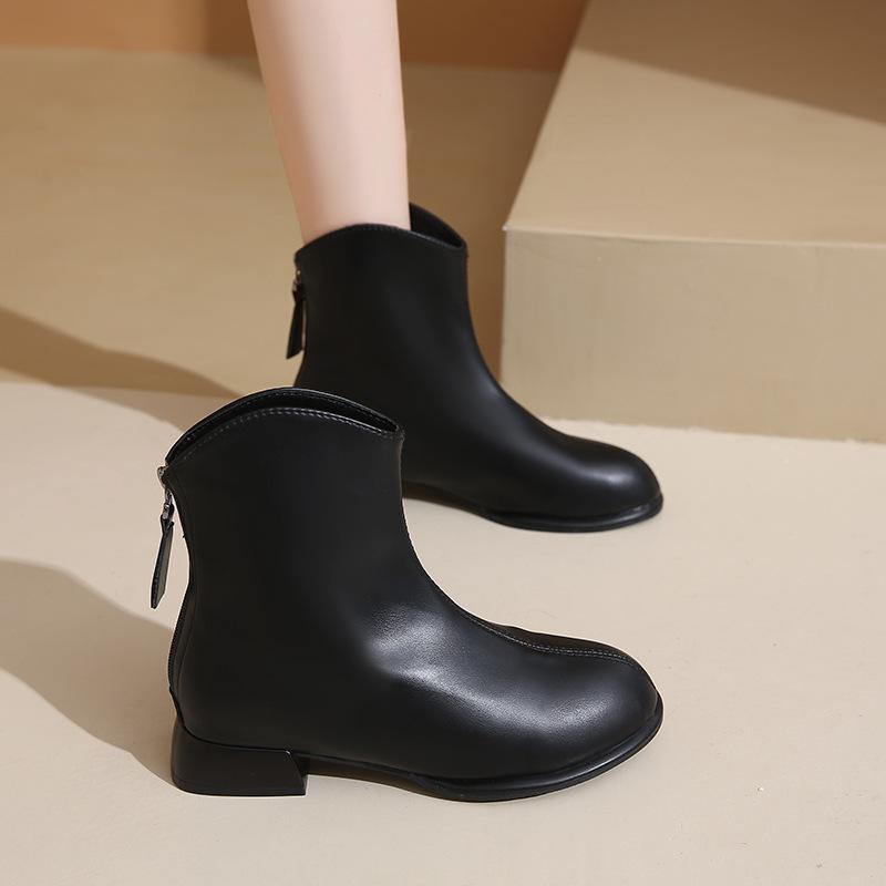 Туфли Fat Feet Wide Fat Versatile Small Short Boots Women's Thick Cabbies Fashion Boots 43