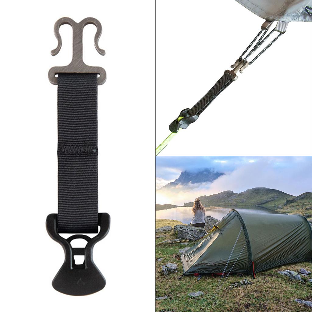 Carabiner Clips Hooks Camping Tent Fixed Buckle Portable High-Density Nylon Webbing Climbing Hook Wind Rope Holder