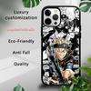 Anime B-Black C-Clover Phone Case For iPhone 16 15 14 13 12 11 Pro Xs Max Mini Plus Celulares Hard Funda