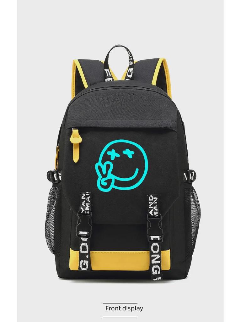 Мужской рюкзак из ткани Оксфорд: Модный светящийся школьный ранец, вдохновленный корейским аниме Харадзюку, для учеников младших классов