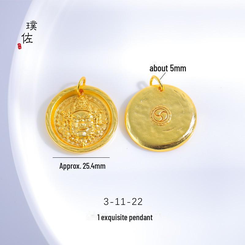 Прочное ожерелье с подвеской «Бог богатства» из золотого песка для женщин