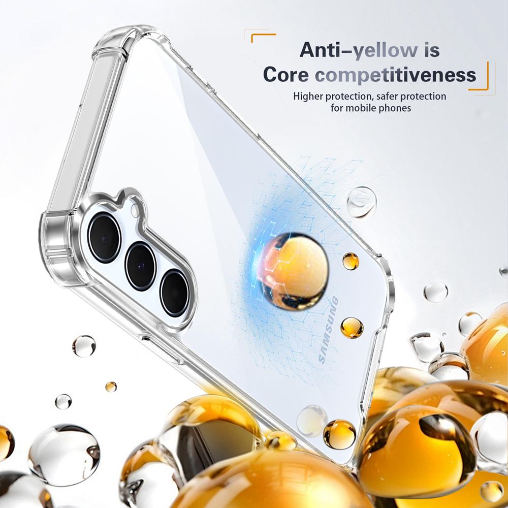 KEYSION Противоударный прозрачный чехол Four-Corners для Samsung A55 5G A35 Мягкий TPU+PC Прозрачная задняя крышка для телефона для Galaxy A15 4G 5G