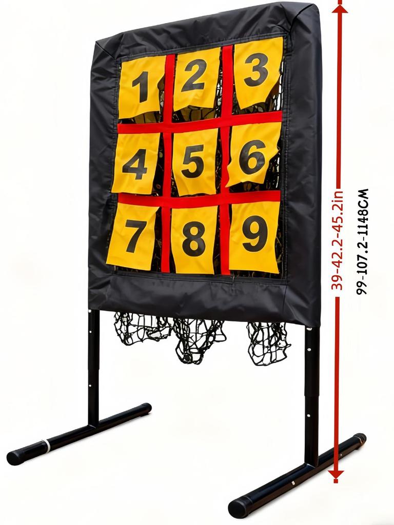 Portable Nine-Grid Baseball Throwing and Practice Net for Indoor/Outdoor Use