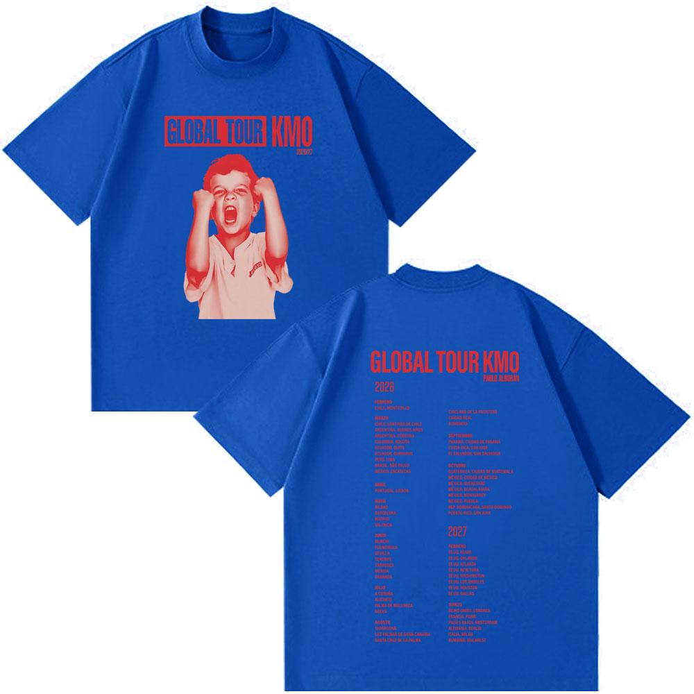 Singer Pablo Alborán Kmo Global Tour 20262027 Print T Shirt Men Women Hiphop Tshirts Shortsleeved Loose Casual TShirts Tops