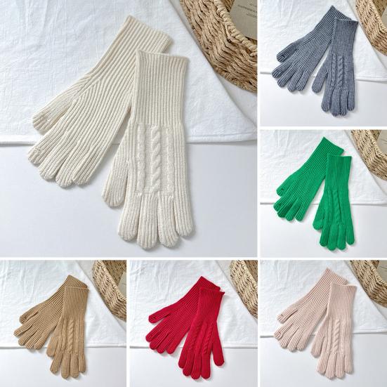 Вязаные перчатки из смесовой шерсти Унисекс Зимние перчатки с сенсорным экраном Ветрозащитные Теплые перчатки для пальцев для вождения, набора текста, на каждый день