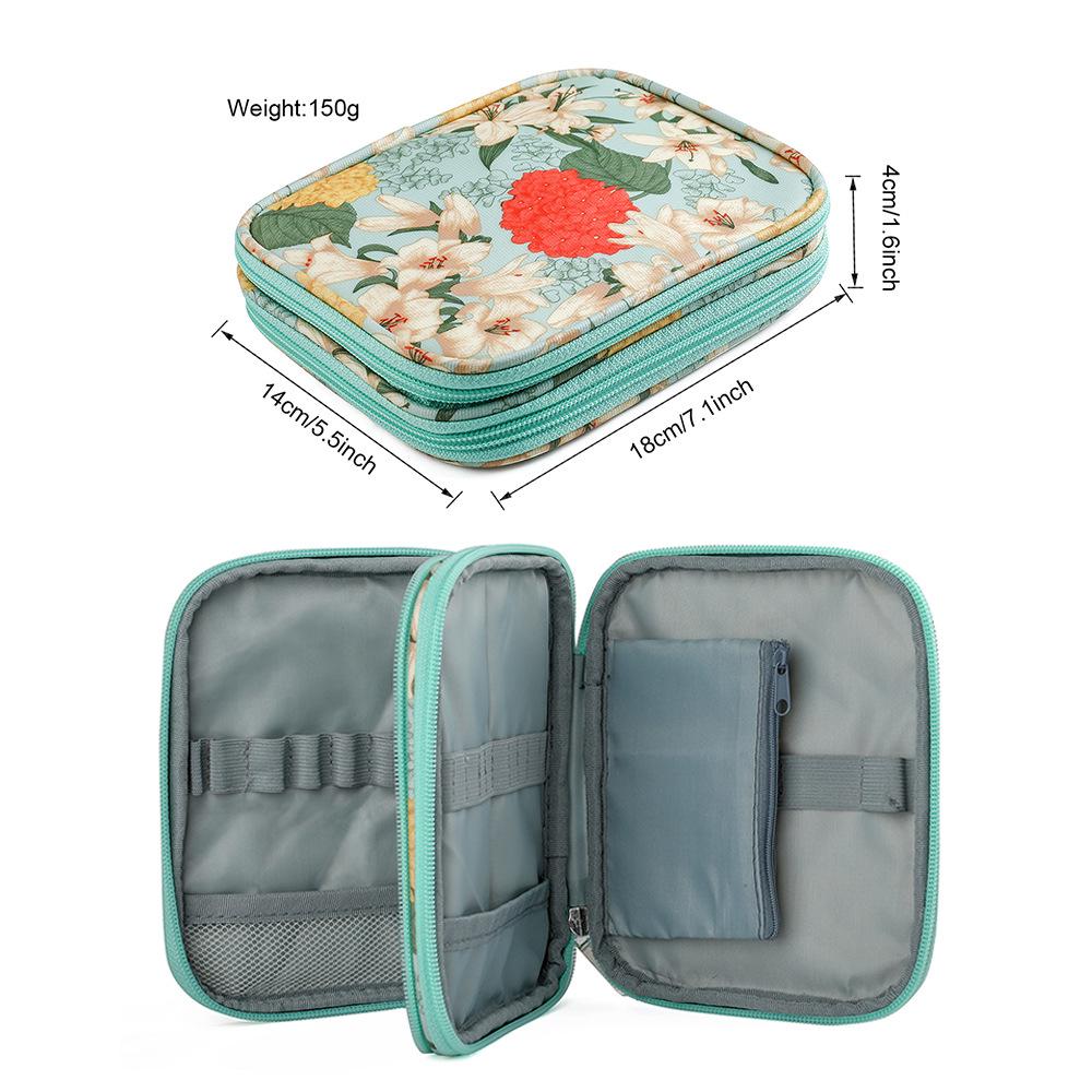 Двухслойная сумка на молнии для вязальных инструментов