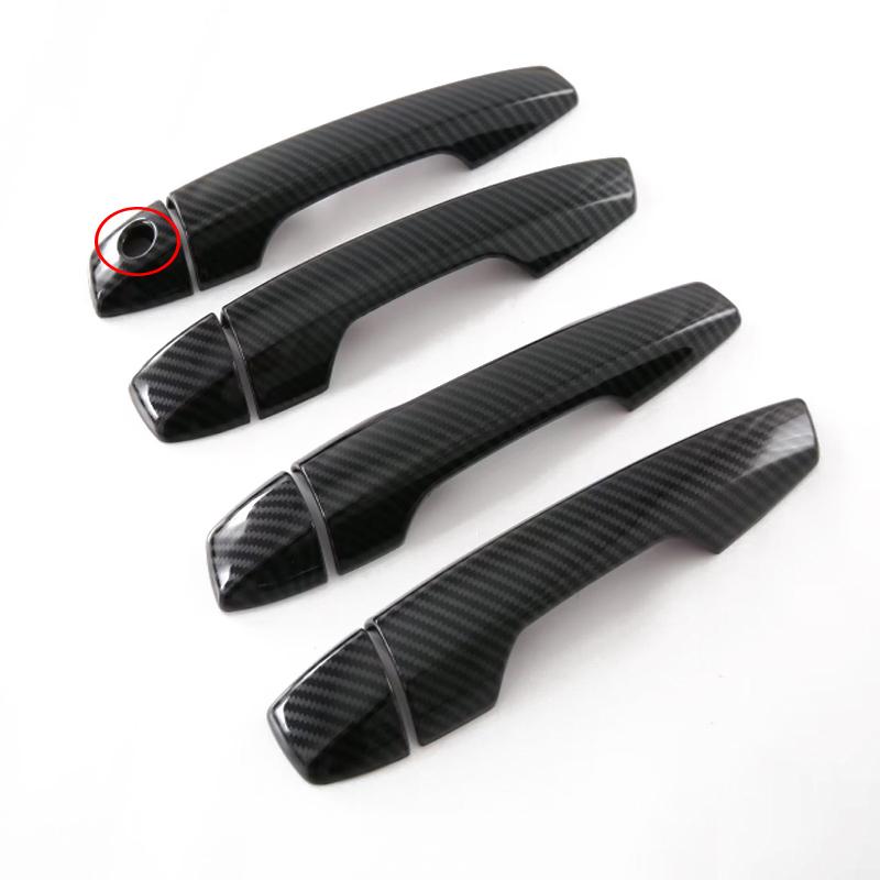 For Mitsubishi Outlander Auto Styling Accessories ABS carbon fiber chrome Exterior Side Door Handle bowl Cover Trim