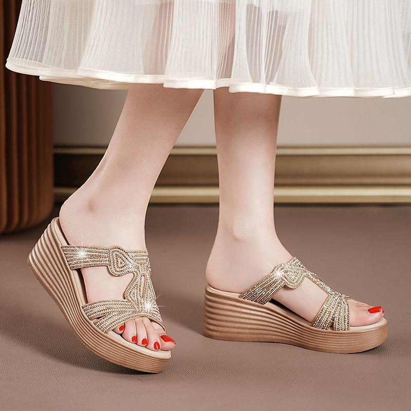 New Women Summer Comfort Breathable Sandals Platform Shoes Wedge High Heel Open Toes Fashion Beach Causal Sandal