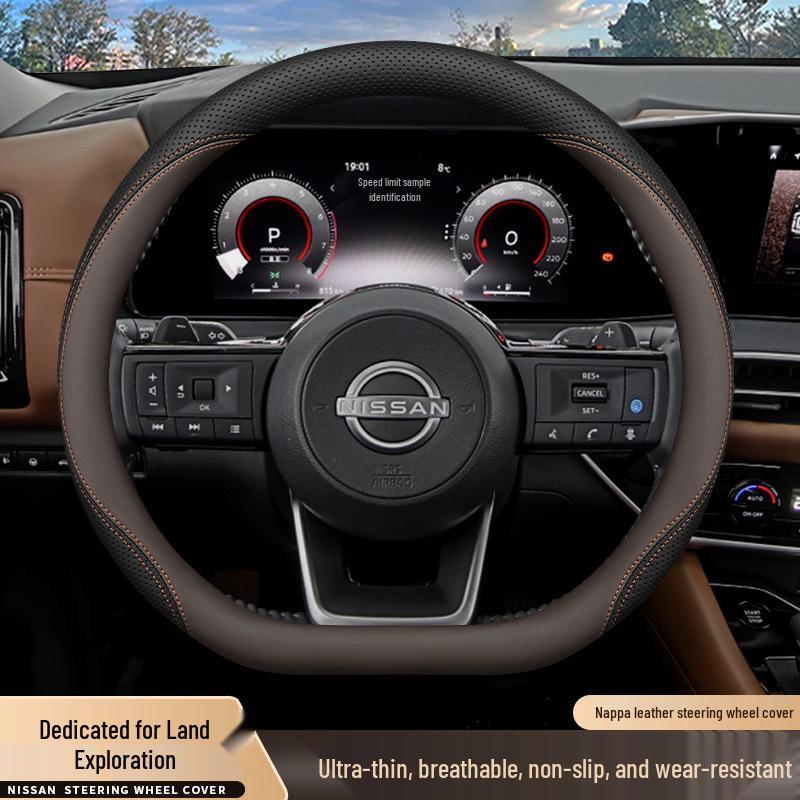 Ультратонкий нескользящий чехол на руль для 2024 Nissan Land Cruiser, улучшение интерьера