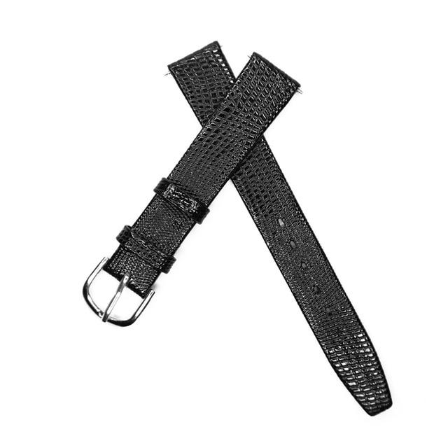 12mm 14mm 16mm 18mm 20mm Watch Strap Lizard Calf Genuine Leather Watchband Thin Soft Black Watch Band for Woman Man Watches