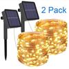 2 Pack LED Solar Lights String Fairy Lamps Garlands Outdoor For Christmas Patio Garden Street