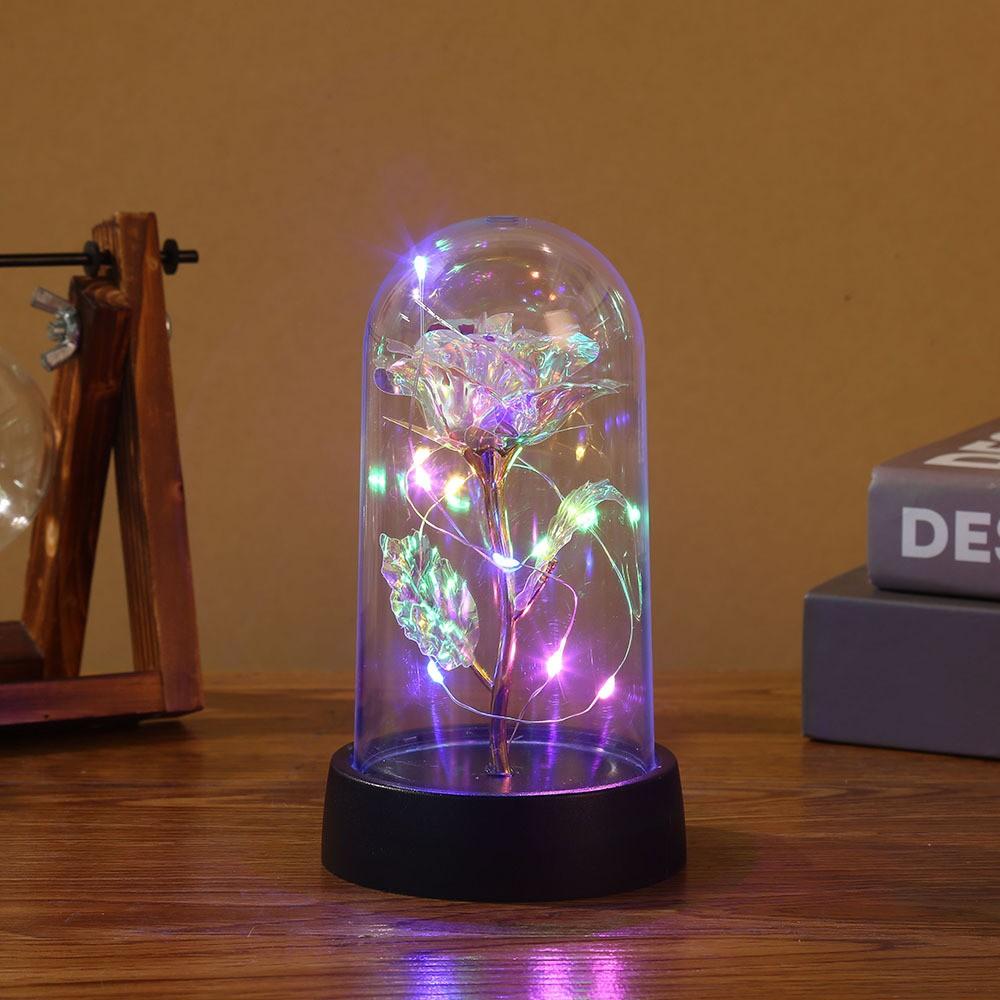 1pc Hot LED Enchanted Galaxy Rose Eternal Beauty Rose With Fairy Lights In Dome for Valentine's Day Wedding Party Mother's Day