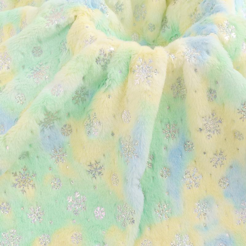 Ткань из бархата и плюша с мехом кролика Snowflake Tie-Dye для игрушек, багажа, обуви и шапок
