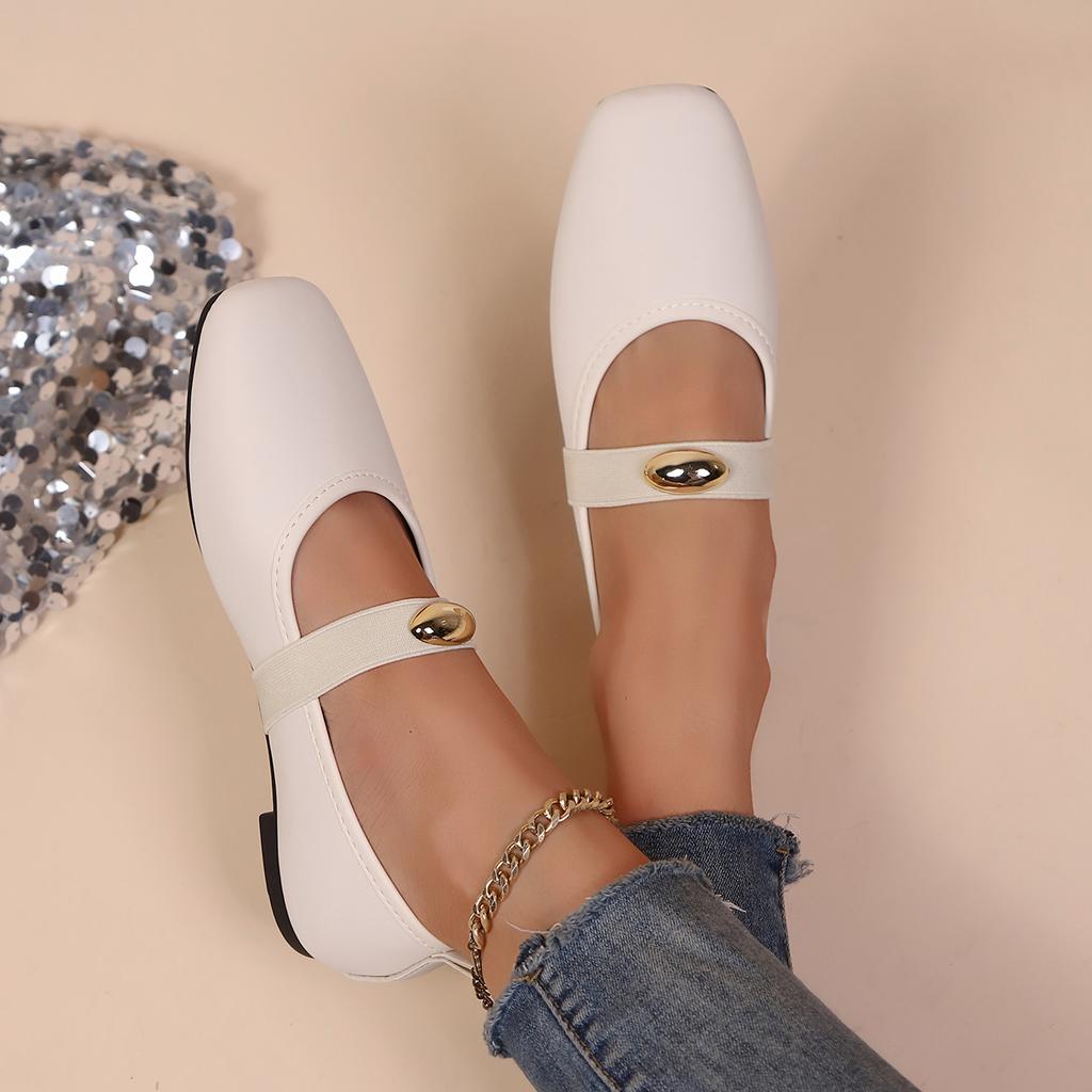Модная женская летняя обувь на плоской подошве, новый стиль, мягкая подошва, туфли-лодочки, французский ремешок, низкий каблук, плоские туфли для женщин