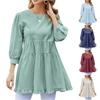 Women's Casual Waist Dress Three-quarter Sleeve Round Neck Elegant Doll Dress