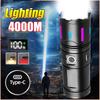 4000M Super Bright Flashlight High Power LED Flashlights 600W Rechargeable Torch Light Outdoor Work Lamp Portable Torch Hiking Lantern