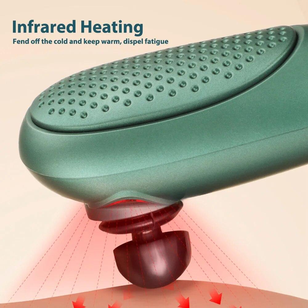 6 In 1 Wireless Electric Back Massager Vibration Infrared Heat Massager Multifunctional Neck Leg Massager Pain Relief Shiatsu