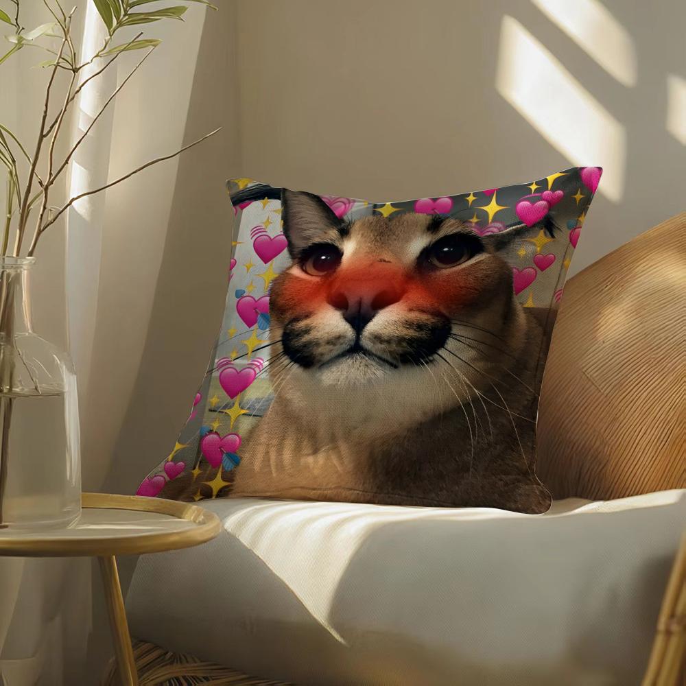 Наволочка для подушки с мемом Floppacat, Двусторонняя печать, Подушка для дивана, Изголовье кровати
