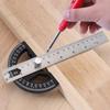 T-Type Woodworking Angle Ruler Protractor 8/12 Inch Adjustable Angle Plate Thickness Woodworking Edge Measurement Scribing Tools