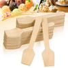 Disposable Wooden Spoon Mini Square Head Tasting Spoon Bulk Party Ice Cream Yogurt Wedding Dessert Small Tableware Honey Spoon