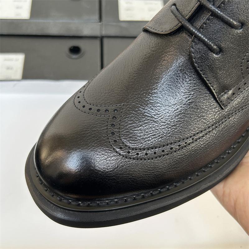 Мужские кожаные туфли Brock, деловые, деловые, кожаные, дышащие, повседневные, для поездок на работу, с толстой подошвой, увеличивающей высоту, мужские кожаные туфли в британском стиле