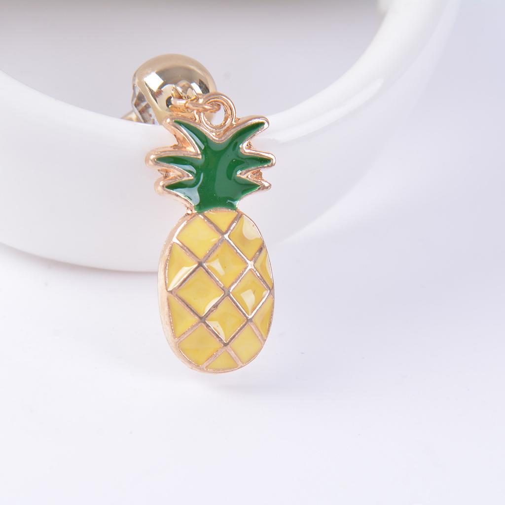 Fashion Puncture Decoration Belly Button Inlaid Diamond Stainless Steel Pineapple Belly Navel Nail Navel Buckle