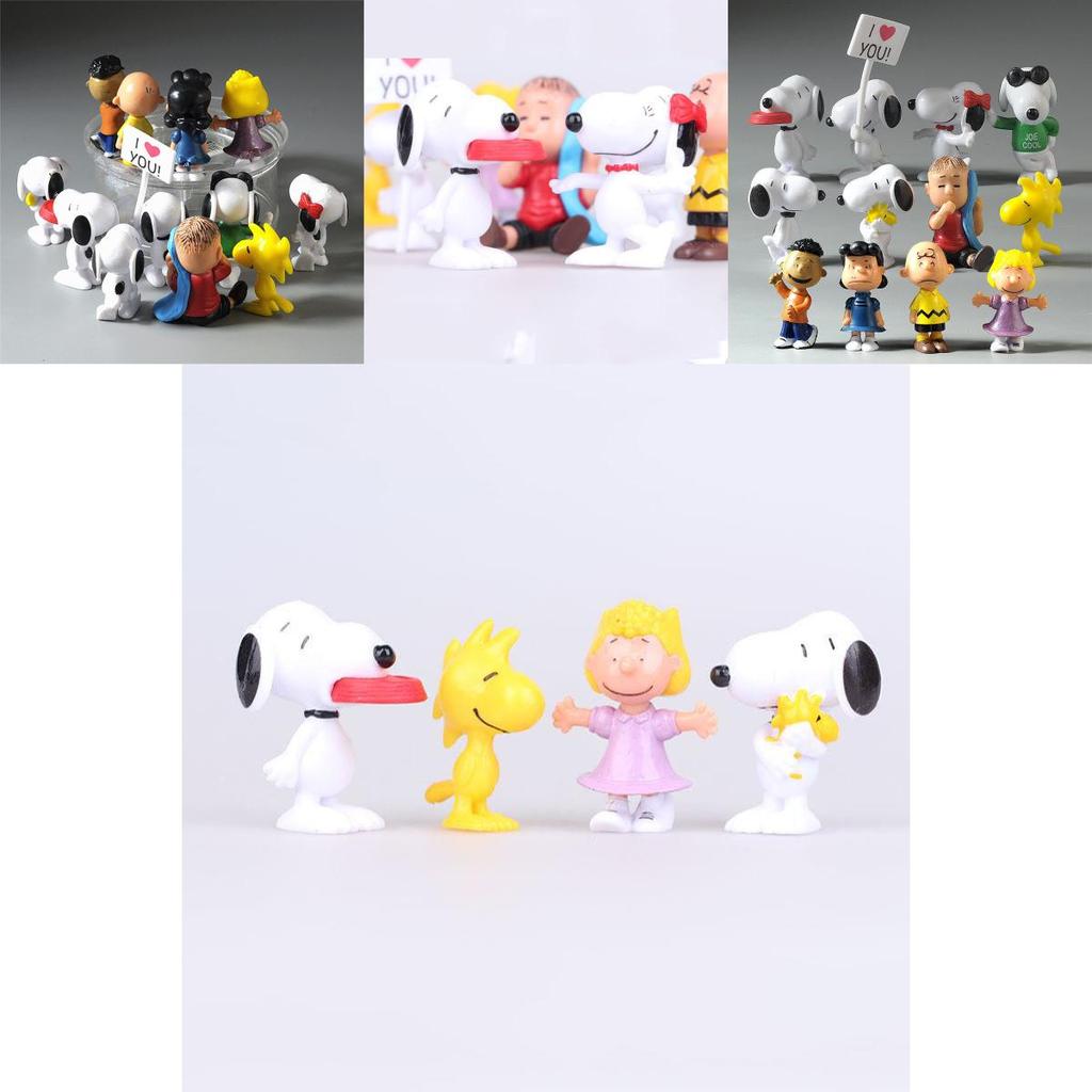 Очаровательный набор из 12 фигурок Peanuts Чарли Браун Снупи Люси Франклин для украшения торта