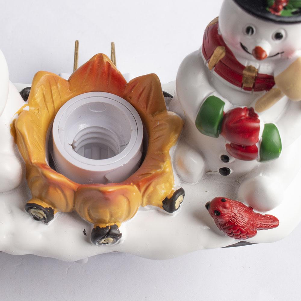 1pcs Snowman Campfire Flickering Night Light Christmas Santa Claus Plug In Night Light Christmas Decoration for Boys/Girls