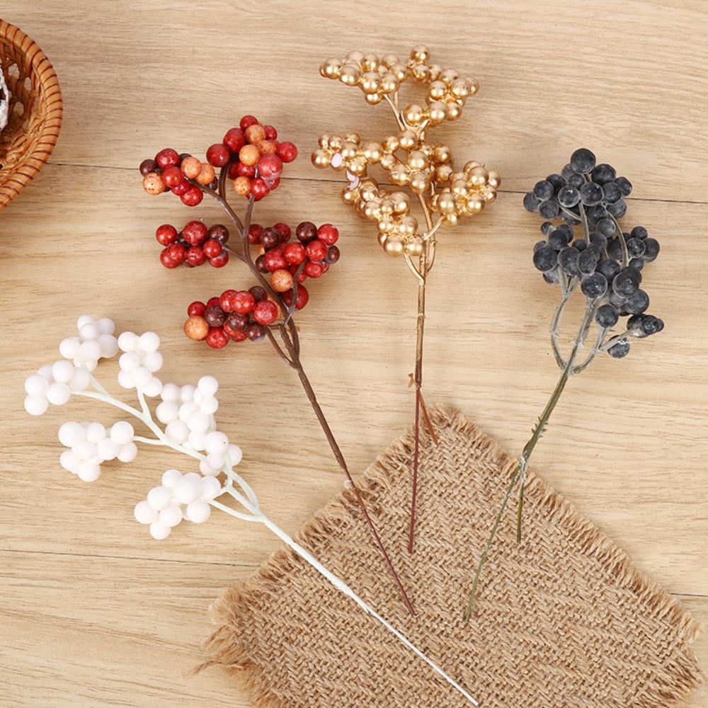Decor Photography Props Simulated Berry Artificial Plant Christmas Berries Branches Foam Beans
