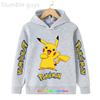 Autumn Warm Pikachu Casual Sportswear Hoodie with Anime Print for Kids Boys and Girls