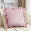 Нежная флокированная наволочка с рюшами, полиэстеровое покрывало на кровать с декоративным краем для спальни, гостиной