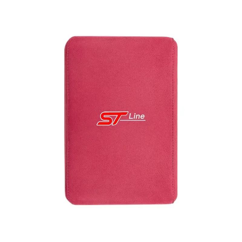 Car Sticker Hot For Ford Car Suede Armrest Mat Arm Rest Box Cushion Protection Decoration Pad For Ford Focus mk2 mk3 Fiesta mk7